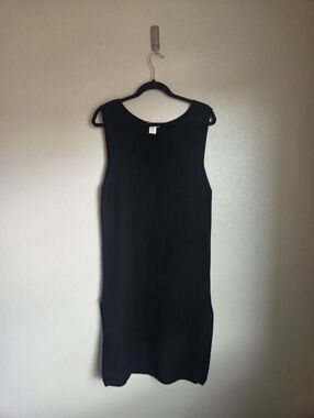 Max Studio Crocket Knit Sleeveless Maxi Dress Black Size Medium